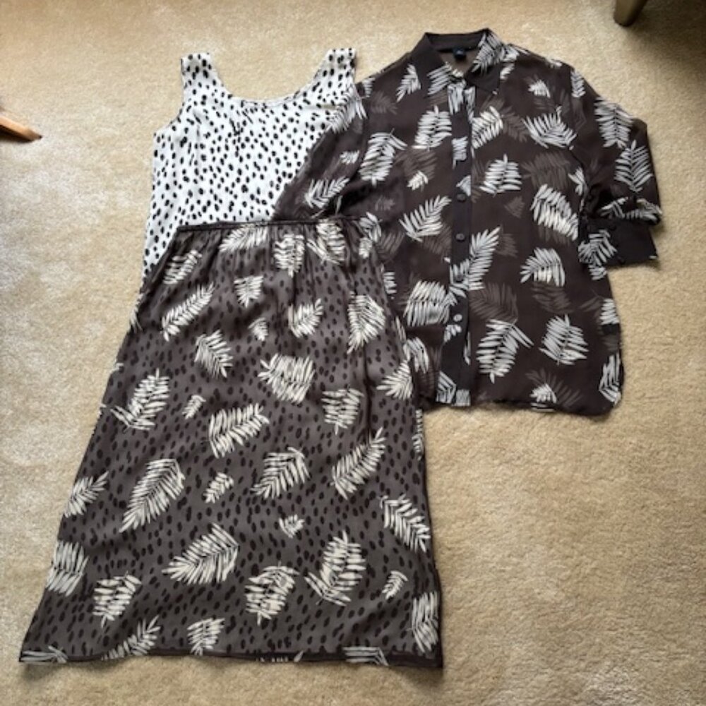 Josephine Chaus 100% Silk 3 Piece Skirt-Blouse Outfit